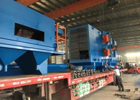 江蘇拋丸機除銹設備 鹽城拋丸機生產廠家:一臺發往上海的鋼結構拋丸機